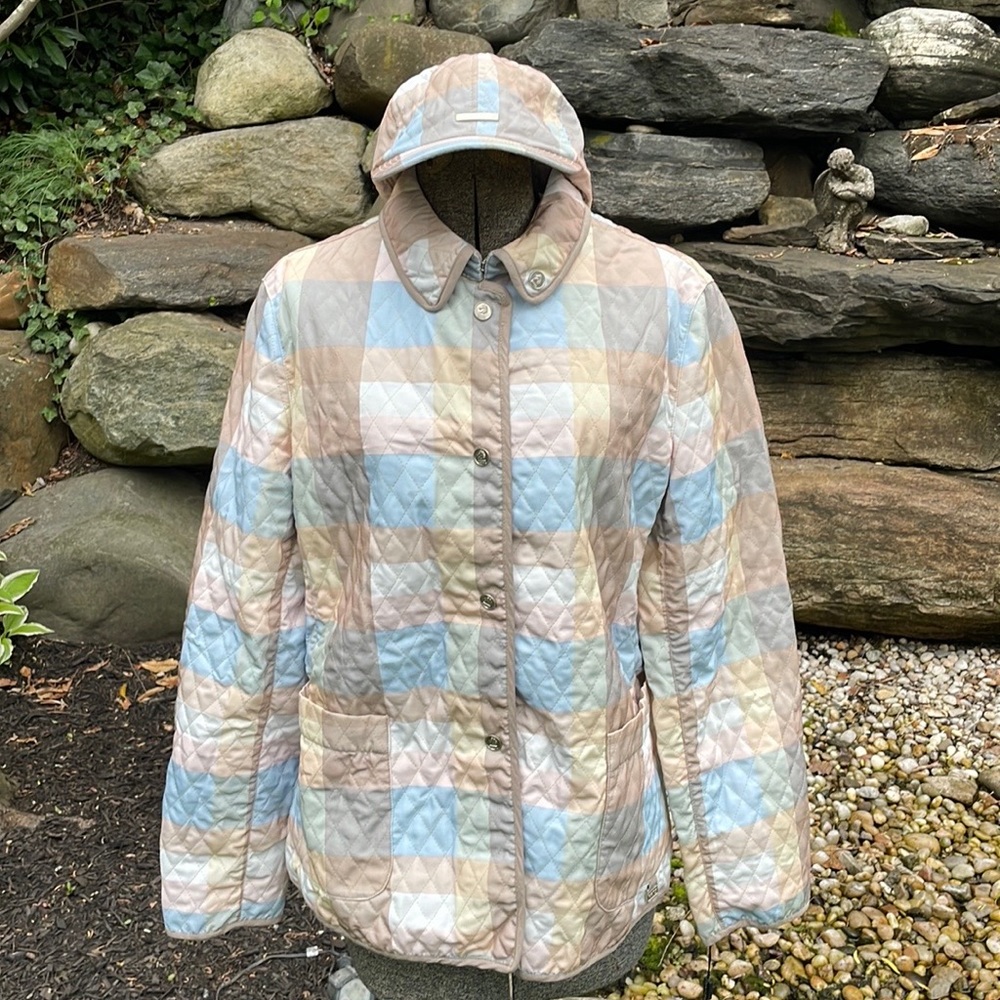 LEONY QUILTED SUMMER LIGHTWEIGHT EQUINE INSPIRED JACKET -L -W/ MATCHING HAT -NWT